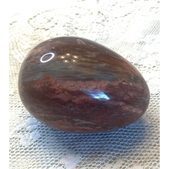 Polished Stone Egg  Red Jasper ? Paperweight Natural Decor - Picture 4 of 5